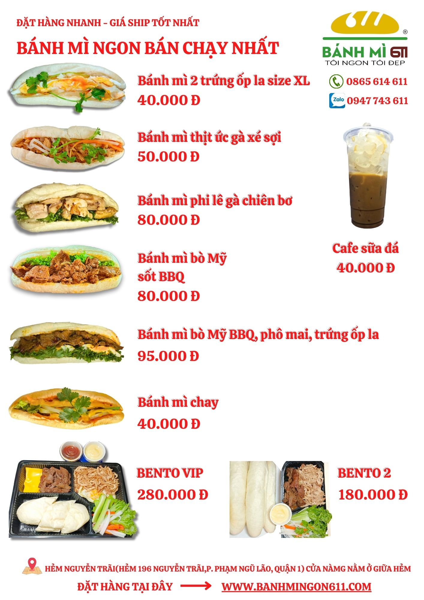 Menu Bánh mì