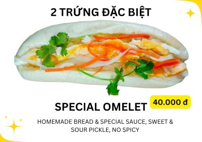 Bánh mì 2 trứng ốp la